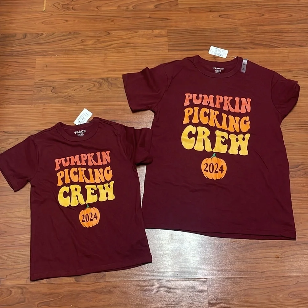 The Children's Place Maroon Pumpkin Picking Crew Kids T-Shirt NWT